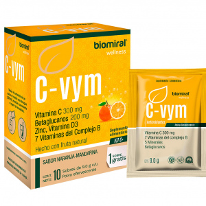 C-VYM VITAMINA C, ZINC, VITAMINA D3 Y BETAGLUCANOS SOBRES