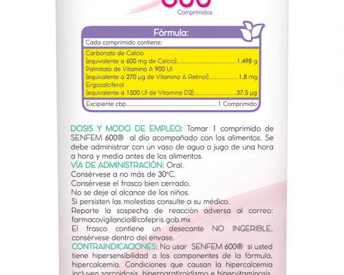 SENFEM 600 Calcio + Vitamina A y D2